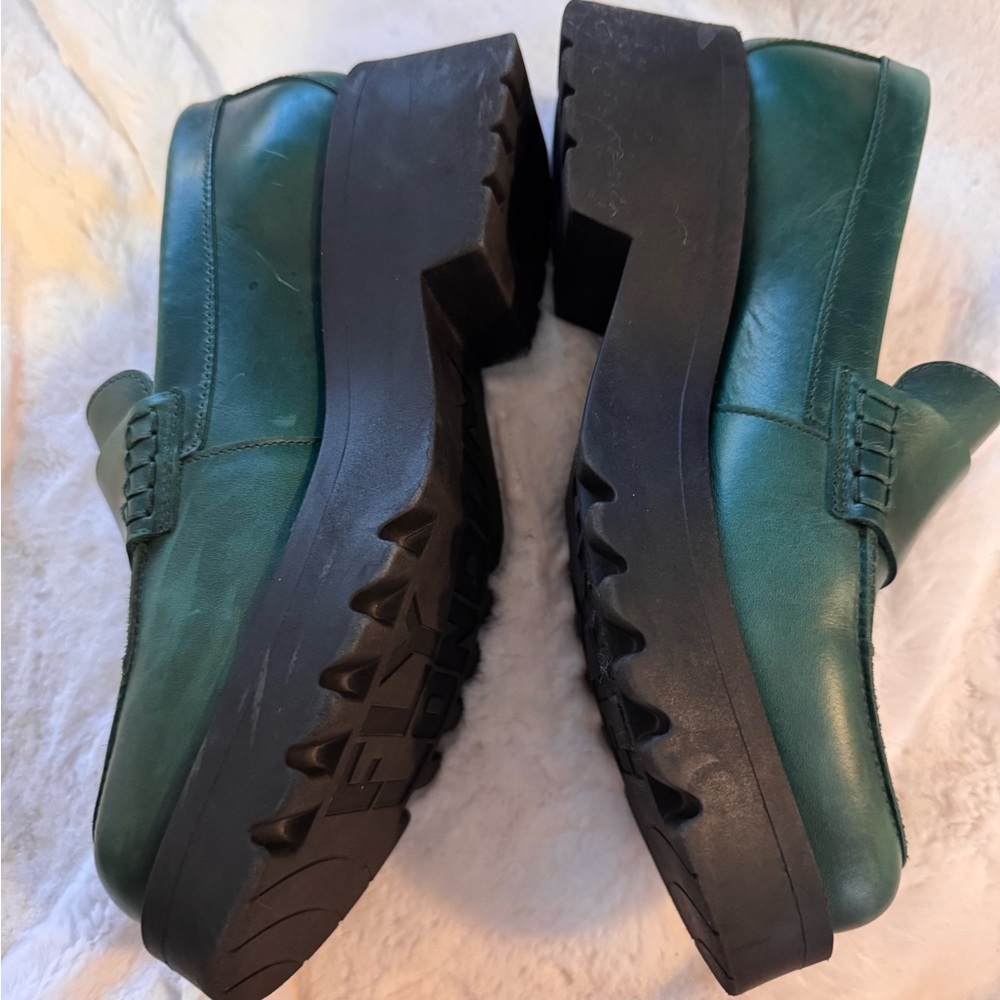 Fly London Women’s Loafers in Shamrock Green - Picture 2 of 6